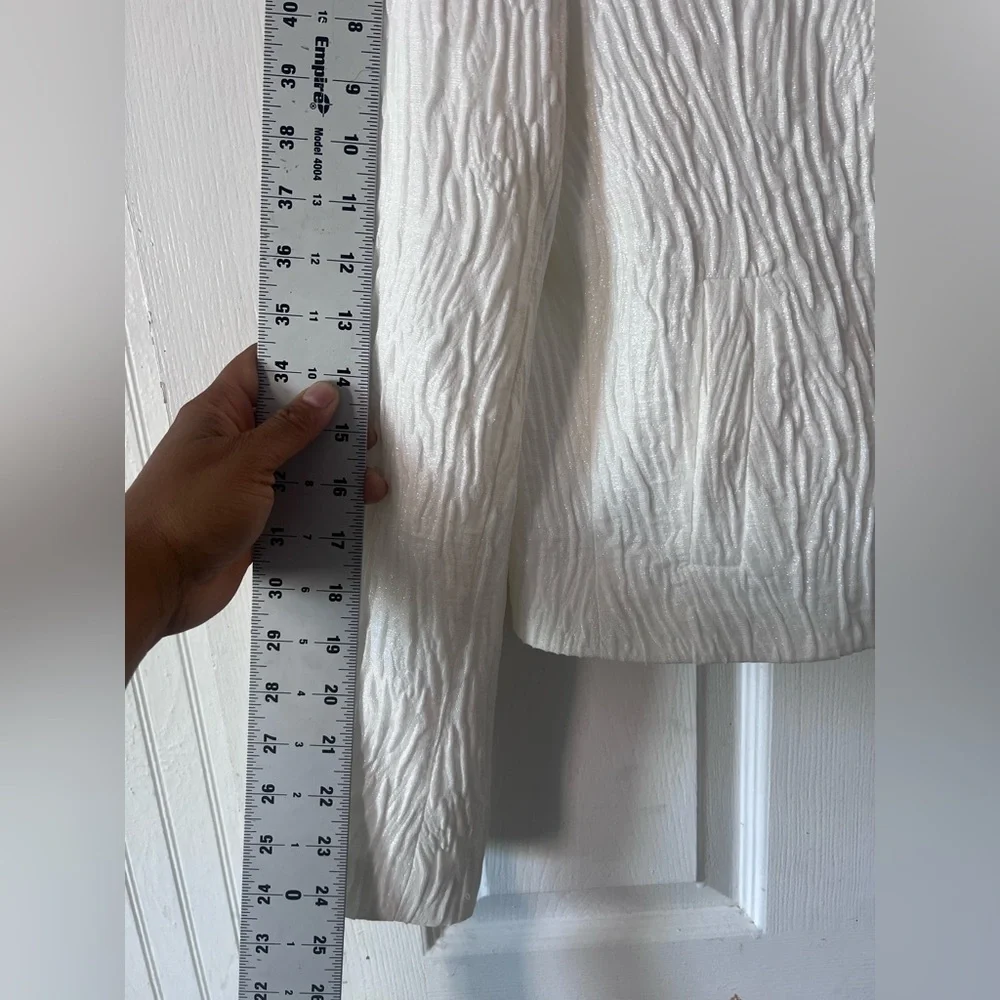 Zara White Textured Women's Blazer - Picture 7 of 12